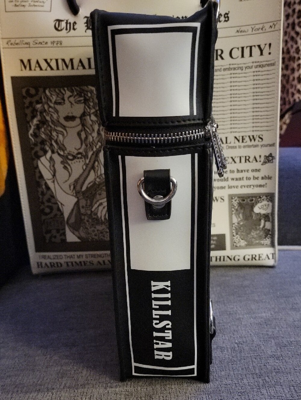 Killstar Black & White 'Whatever' Cigarette Pack Convertible Backpack - Picture 2 of 7